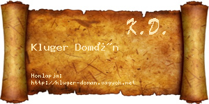 Kluger Domán névjegykártya